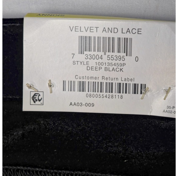 INC International Concepts‎ Pants Womens Petite PM Black Velvet Mid Rise Skinny - Picture 4 of 8